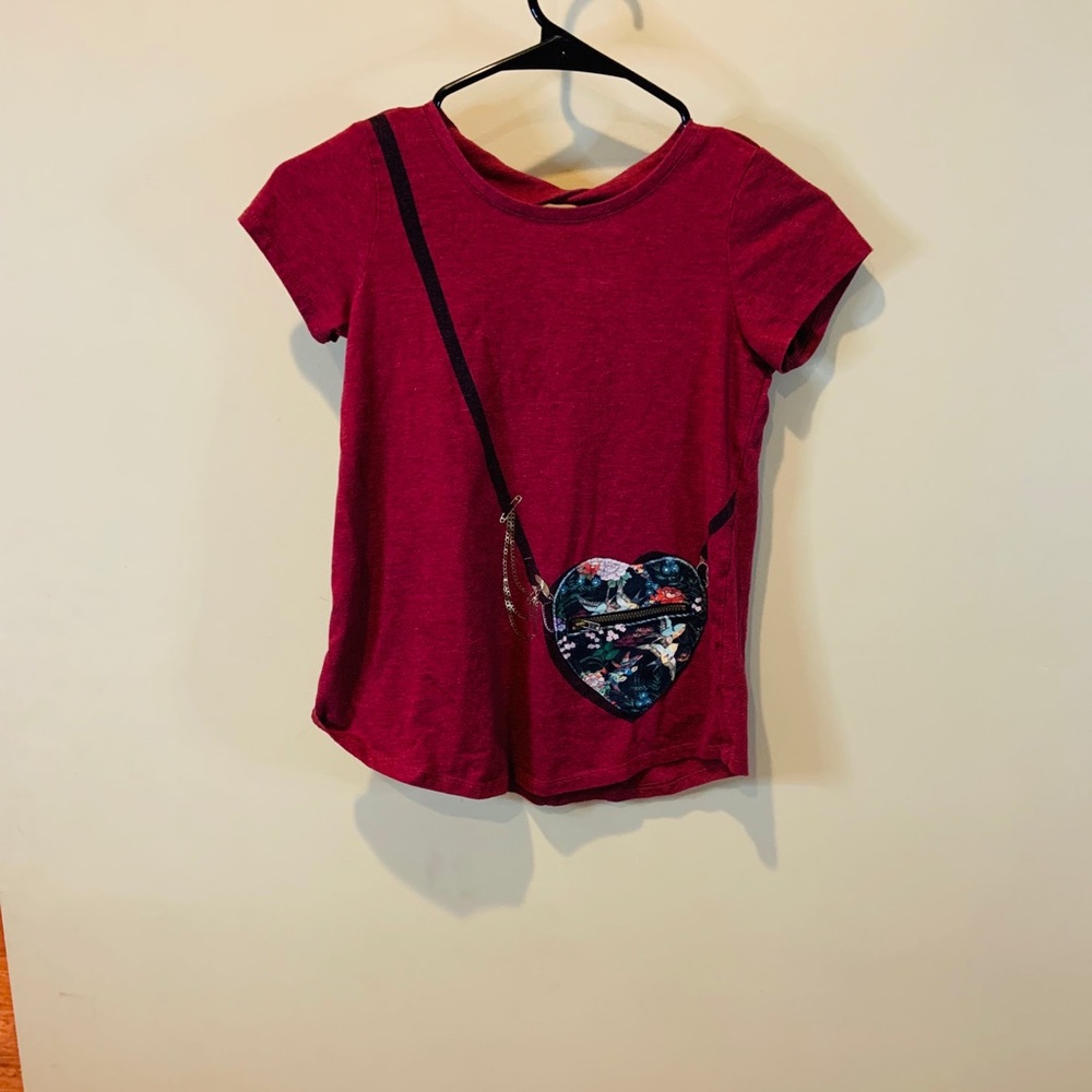 Red shirt with Purse on the side that you can open